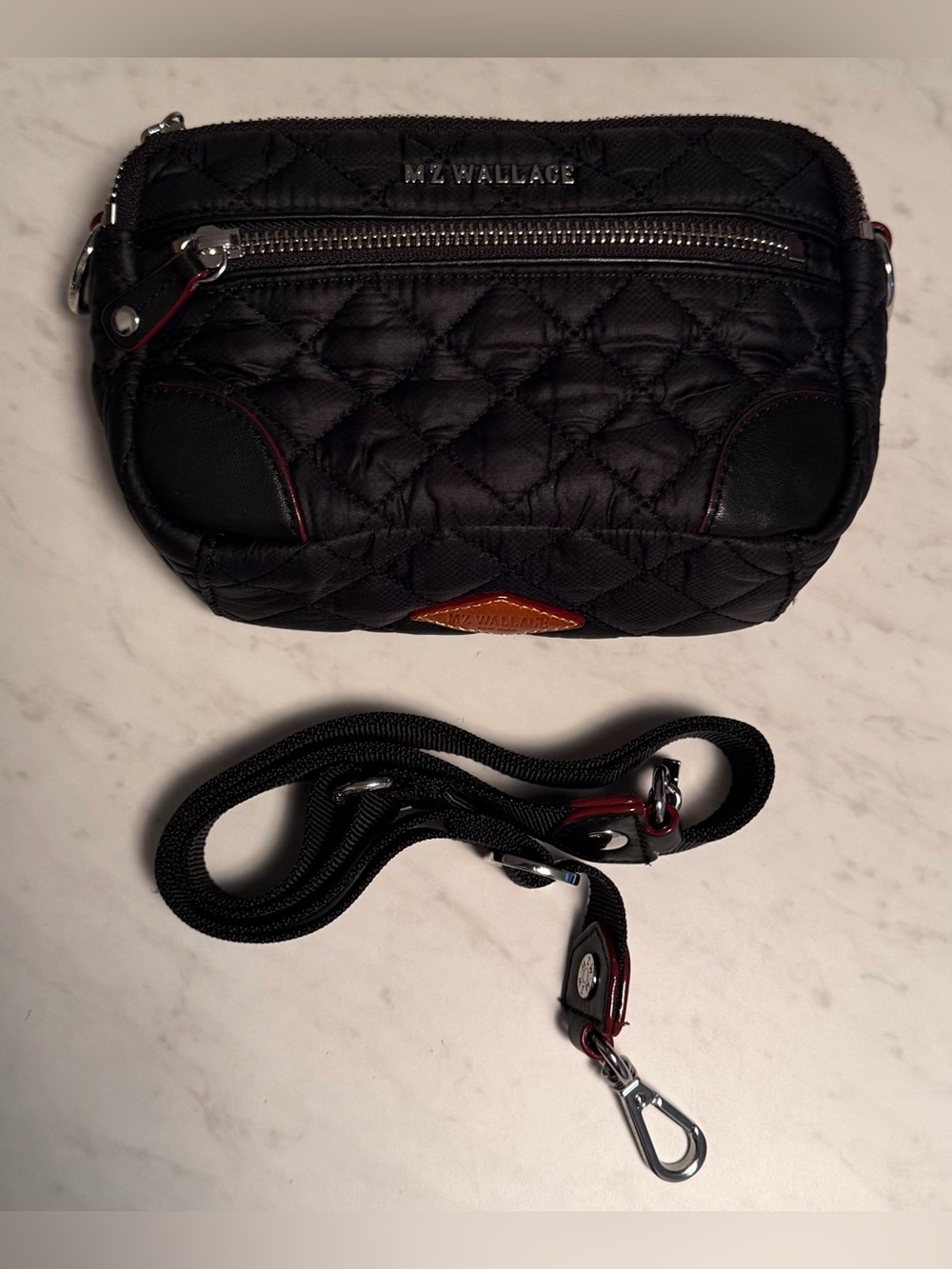 MZ WALLACE MINI Crosby Nylon Crossbody Purse - Black - Picture 2 of 5